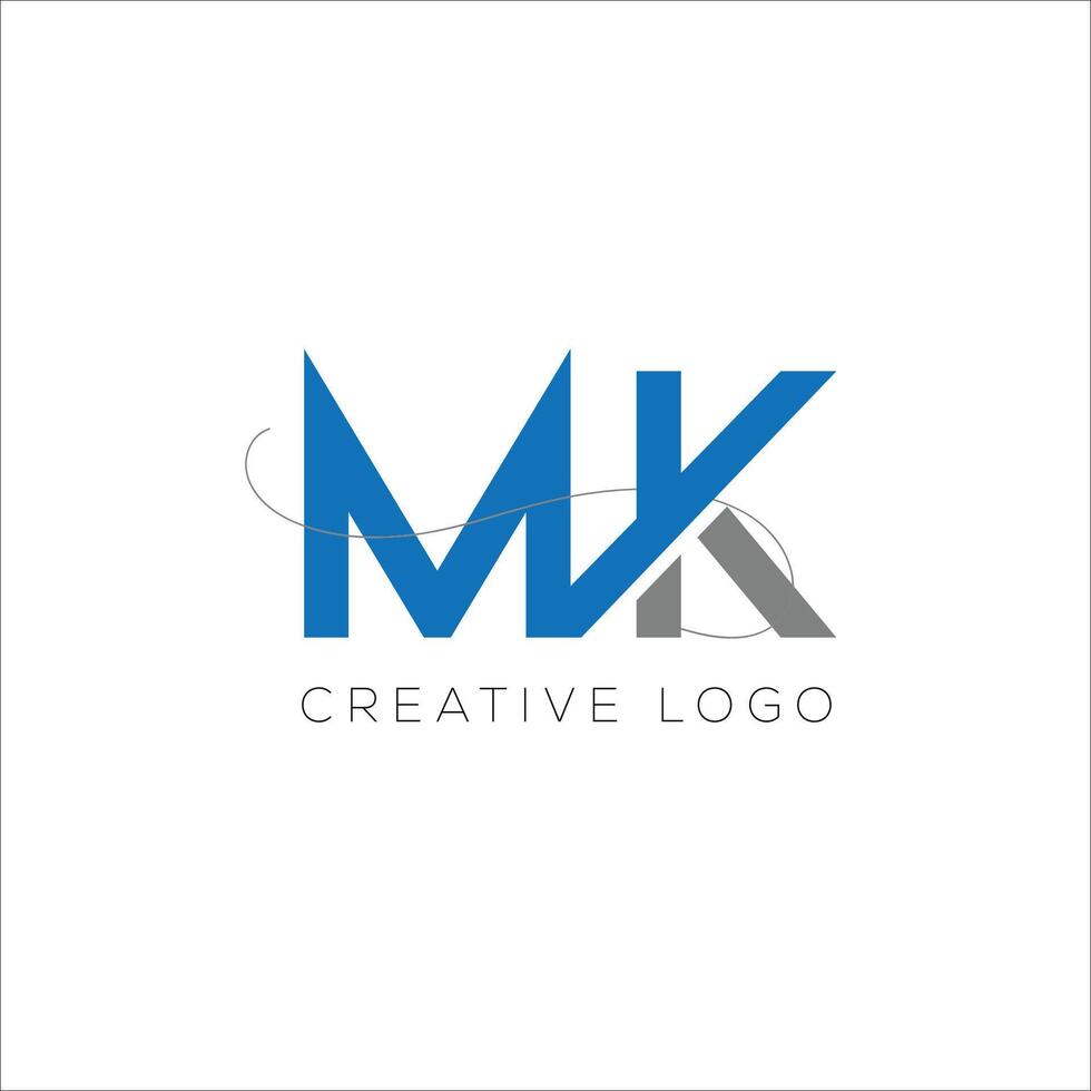 MK initial logo design vector