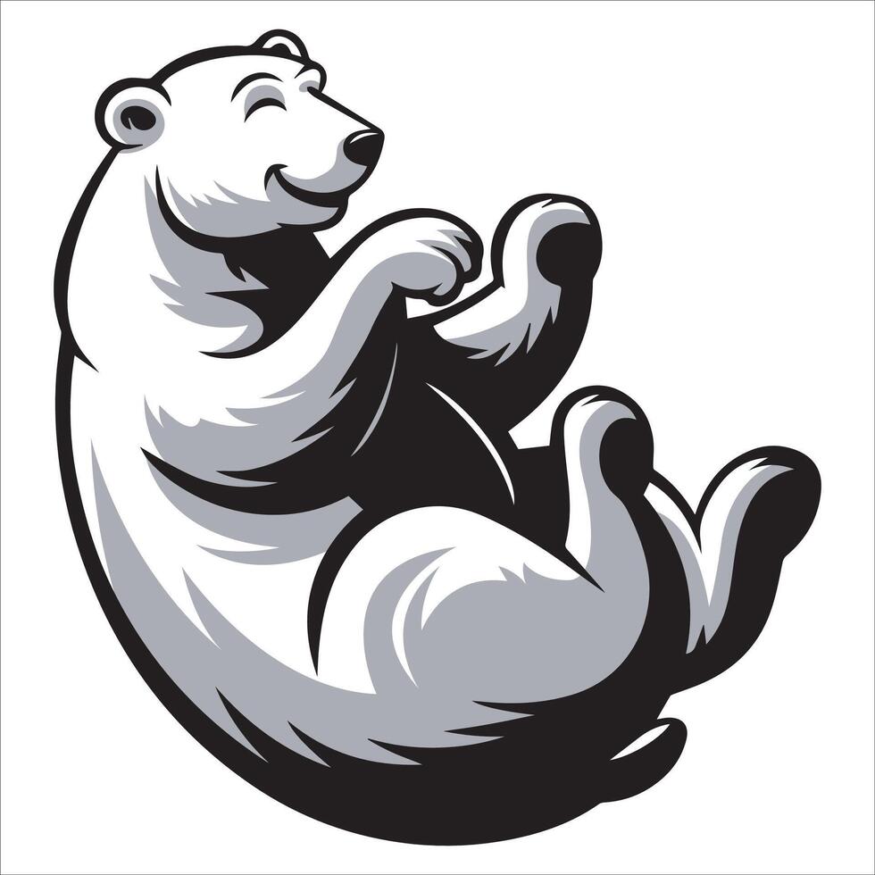 Happy Polar Bear in Motion vector