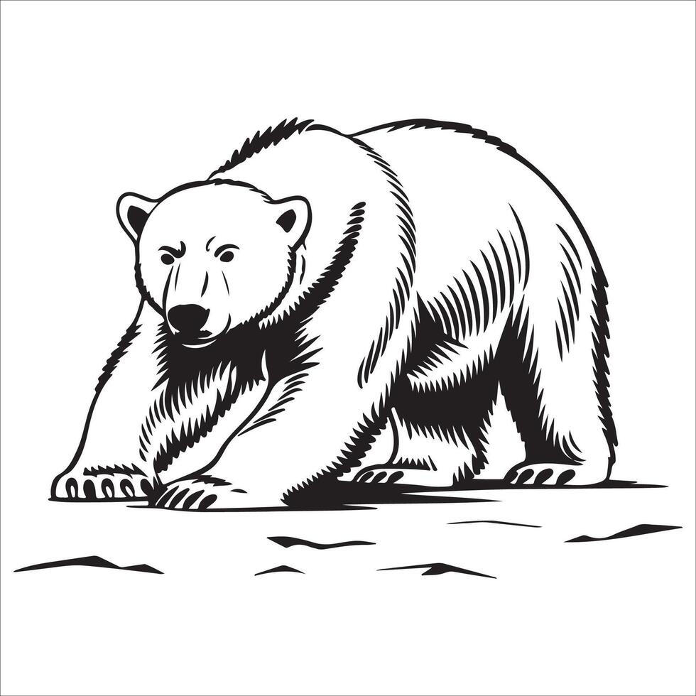 Sleeping Arctic Wanderer Silhouette vector