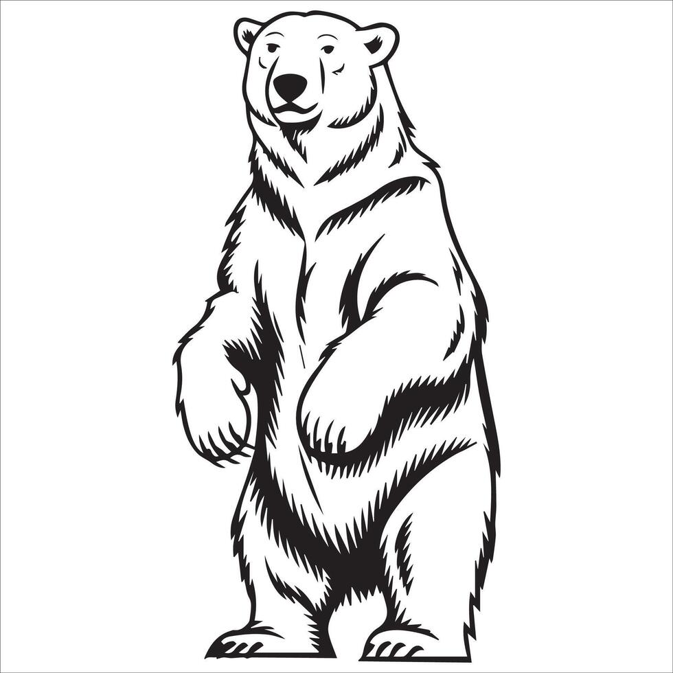 Standing Polar Bear Art Concept vector