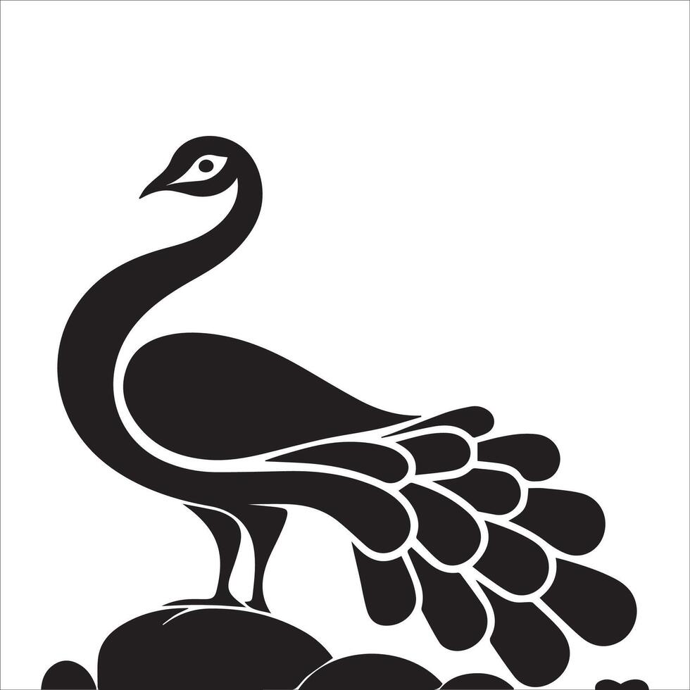 Peacock Tail Spiral Line Design vector