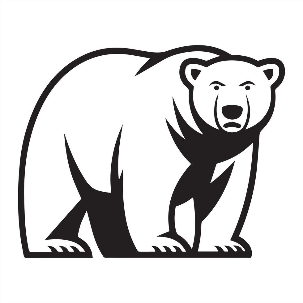 Bold Arctic Bear Walking Pose vector