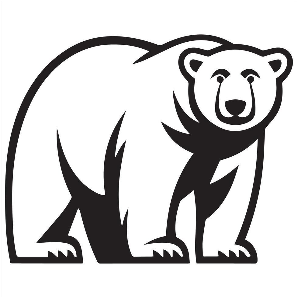 Charming Polar Bear on the Move vector