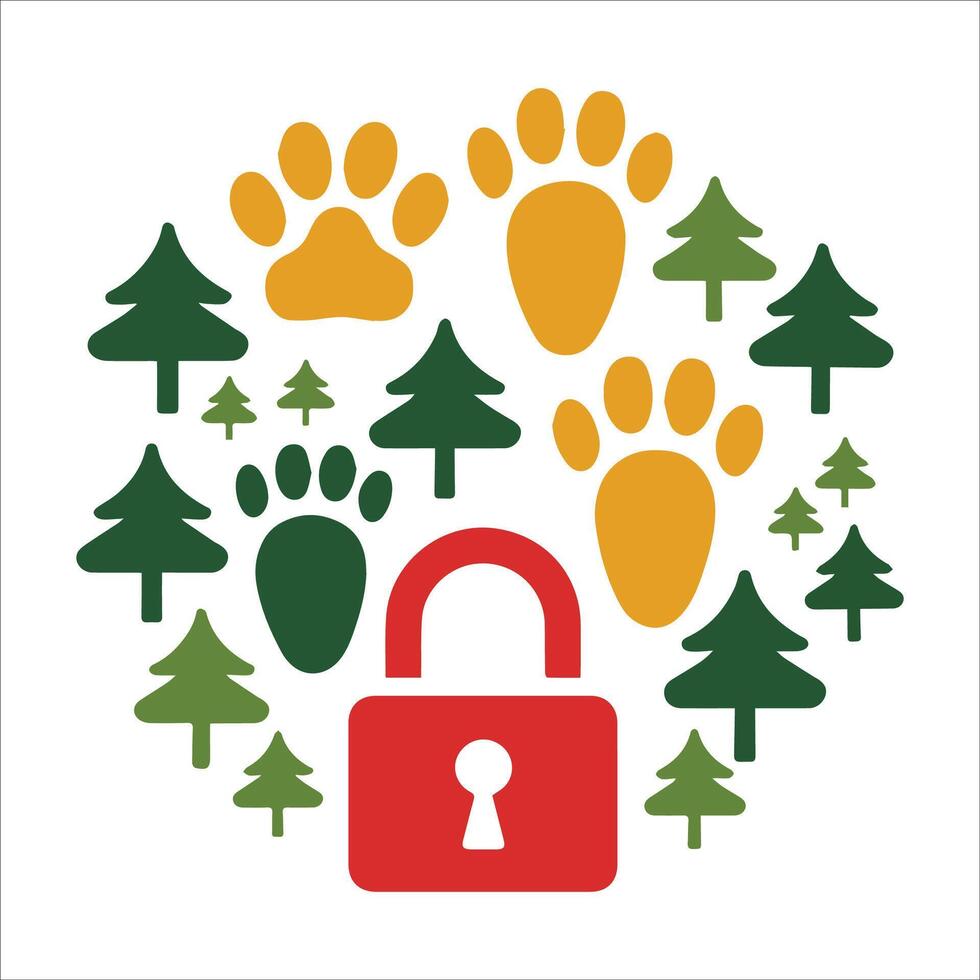 Endangered Animal Line Art for Wildlife Conservation vector