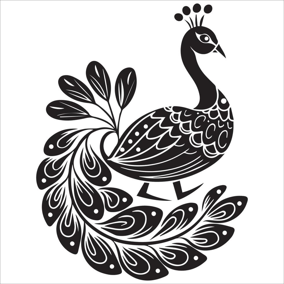 Classic Peacock Mandala Pattern vector