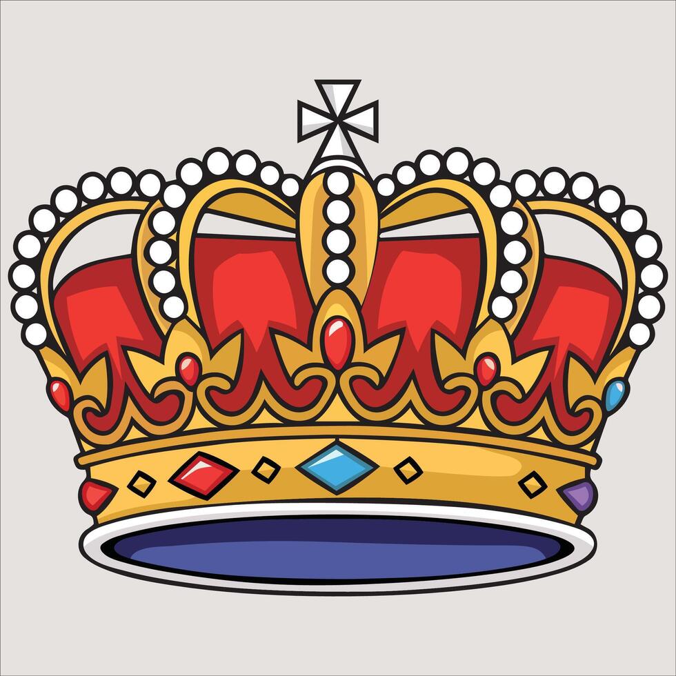 Multicolor Royal Crown Graphics vector