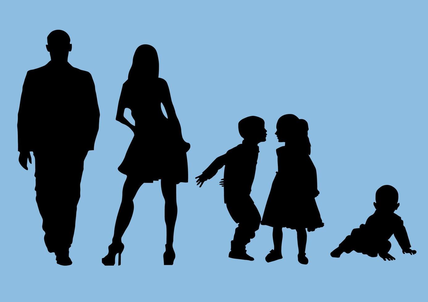 Silhouettes of people vector