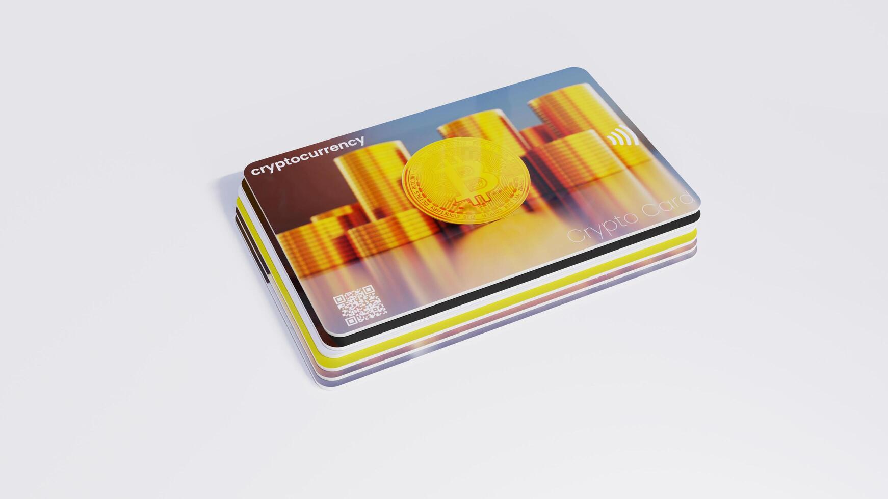 Bitcoin Cards With White Background photo