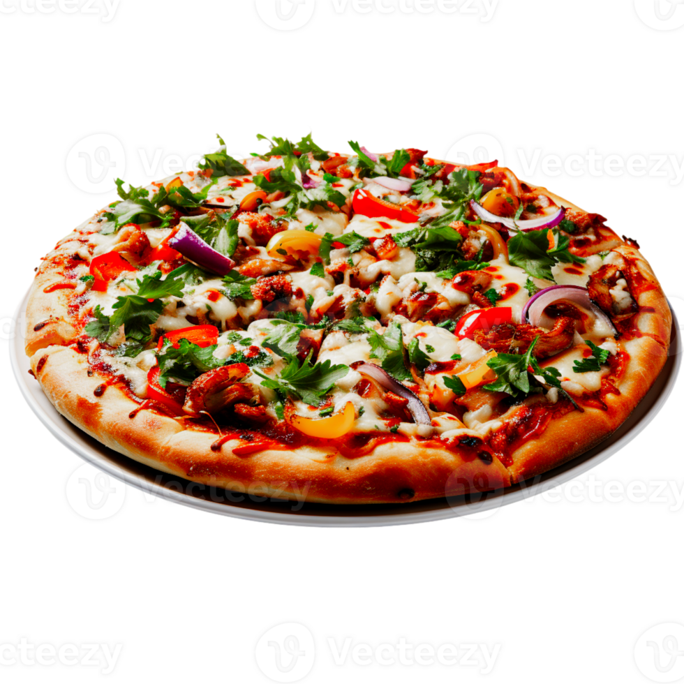 Vibrant pizza art with a transparent background for easy use png