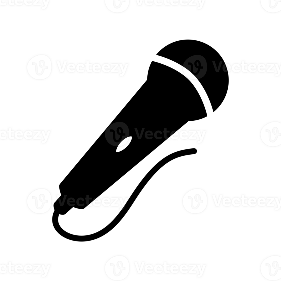 Microphone silhouette icon with simple and modern design for karaoke, music concerts, etc. png