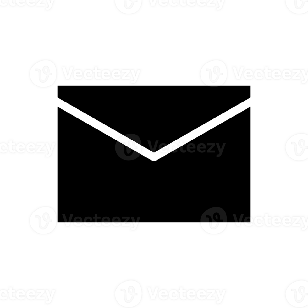 Email envelope silhouette icon with simple and modern design png