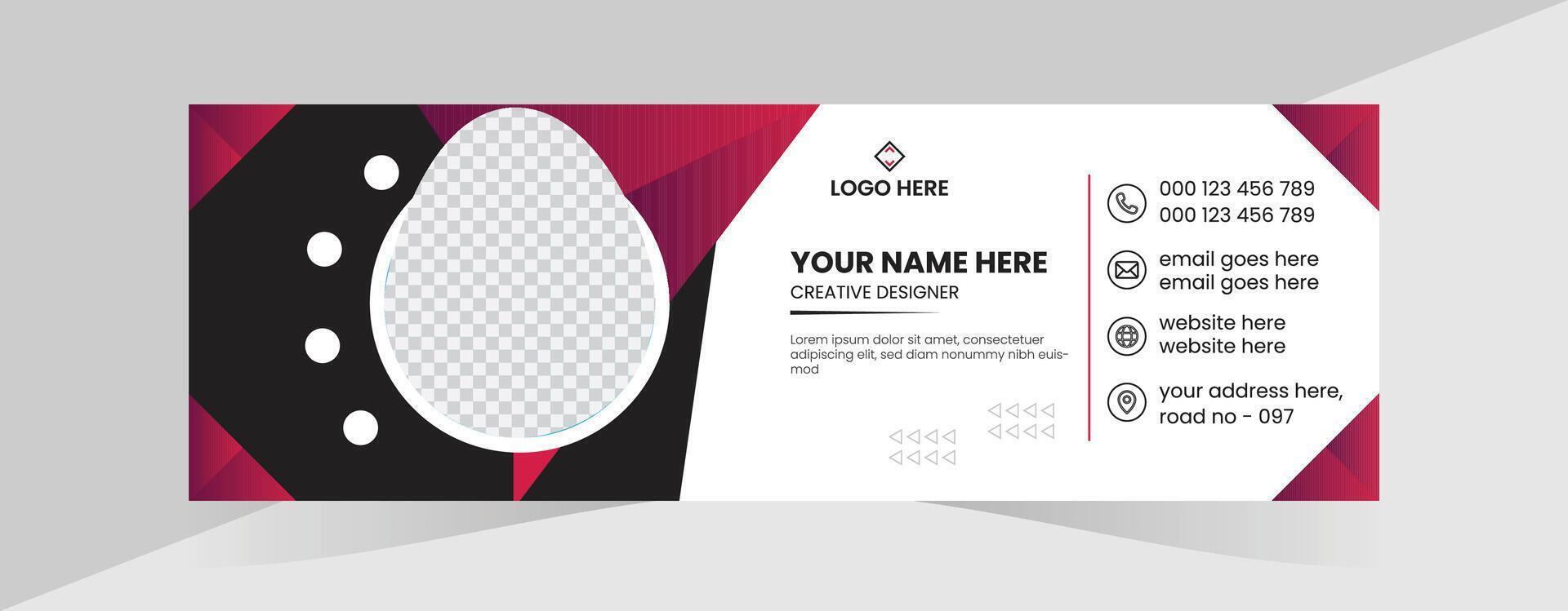 Modern email signature design and unique professional email signature design vector
