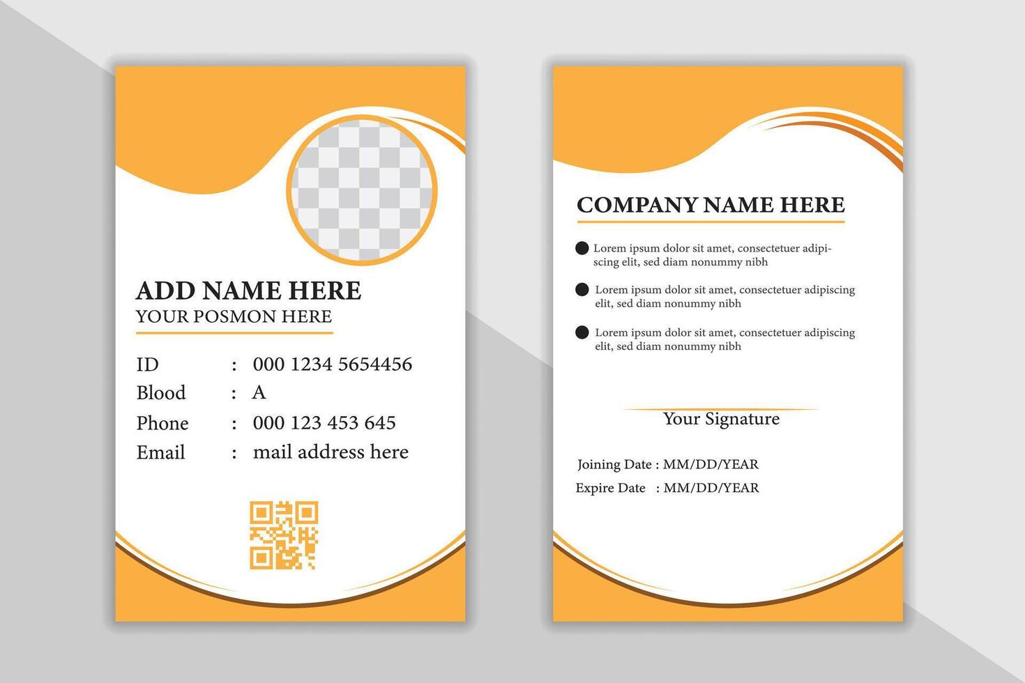 Creative business ID card design. Modern ID card design. vector