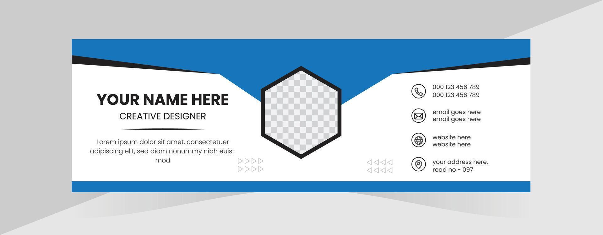 Unique business email signature design vector