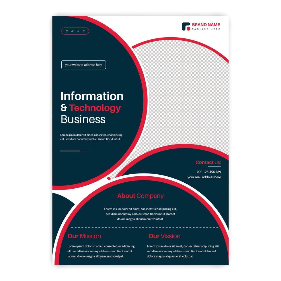 Information and technology business flyer design template vector