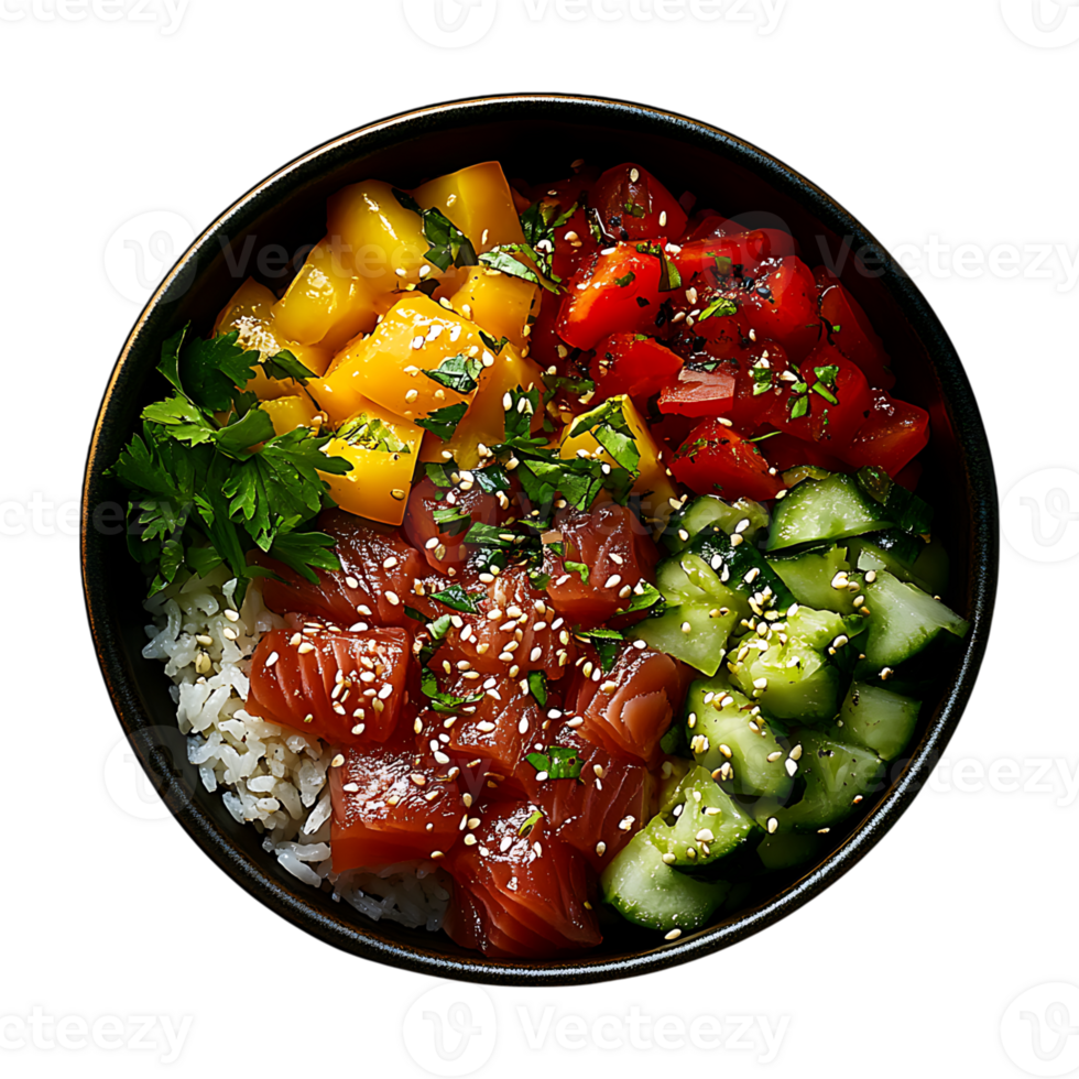 Top view of a vibrant vegetable curry served png