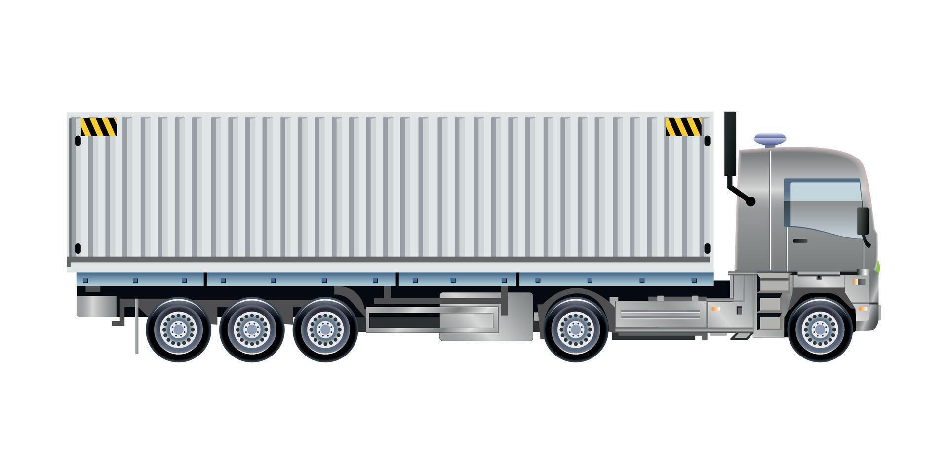 Cargo trailer container truck logistic delivery service illustration vector