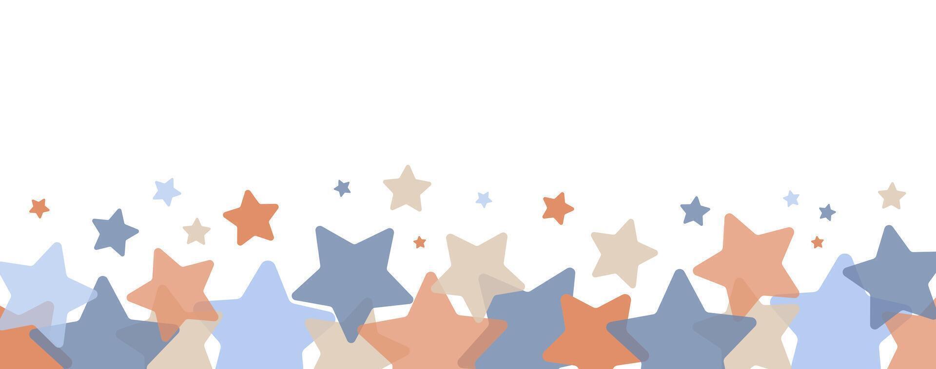 Banner with pastel stars on a white background vector