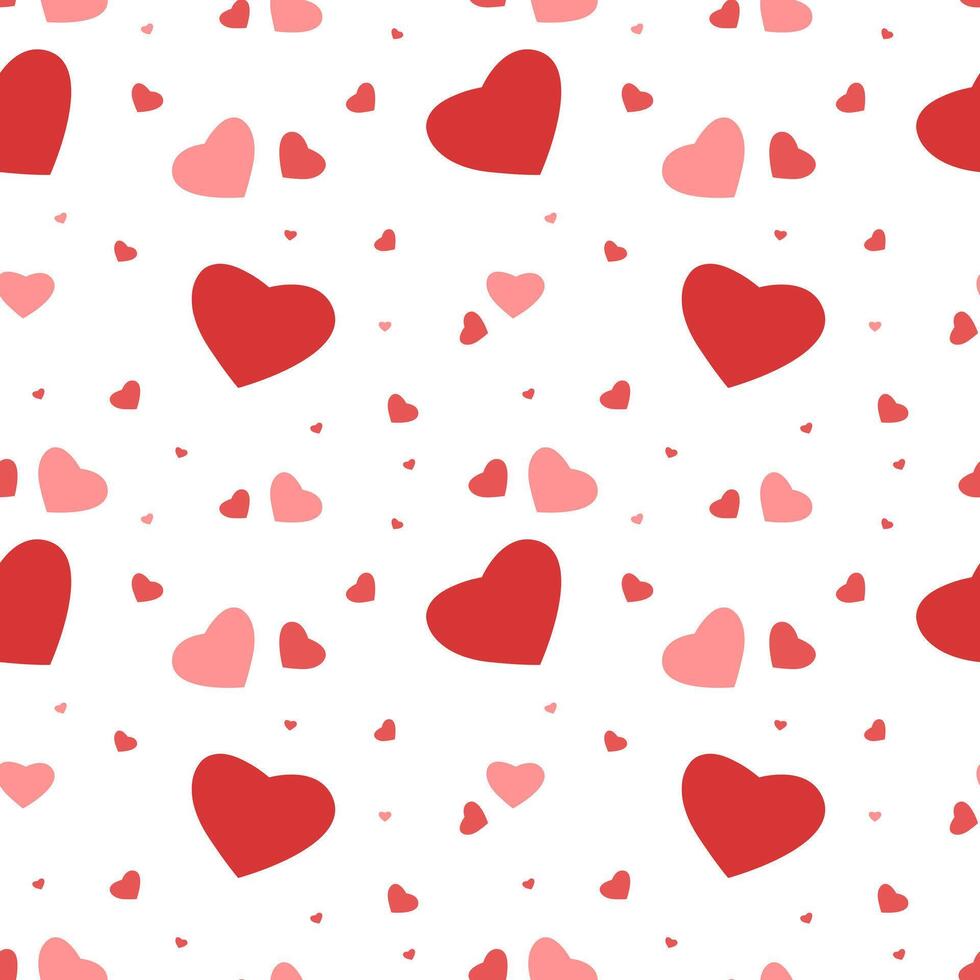 Seamless pattern with hearts on a white background vector