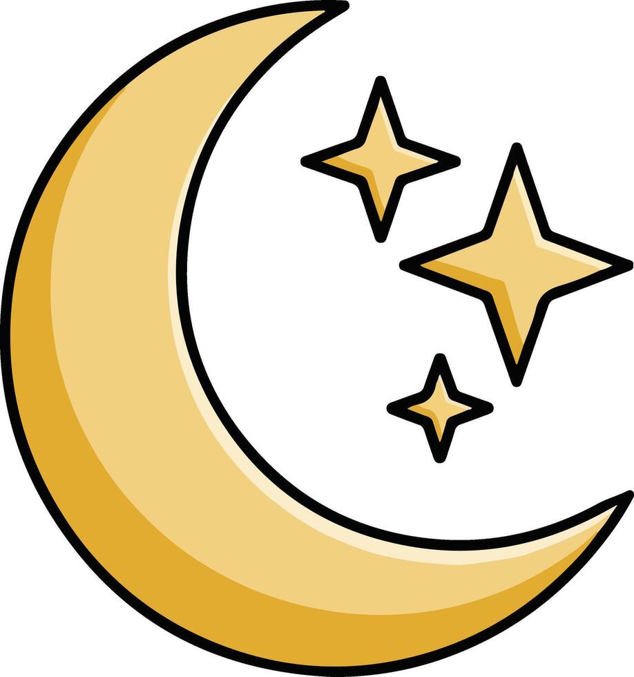 Cute Crescent Moon Starry Design vector