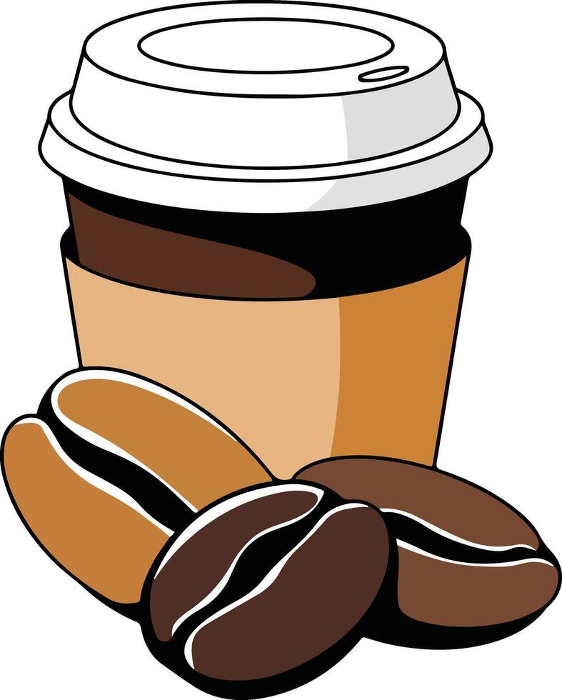 Espresso Delight in Paper Cup vector