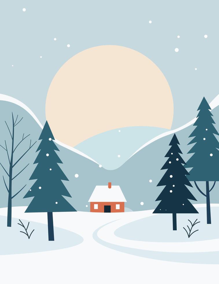 A Serene Winter Landscape vector