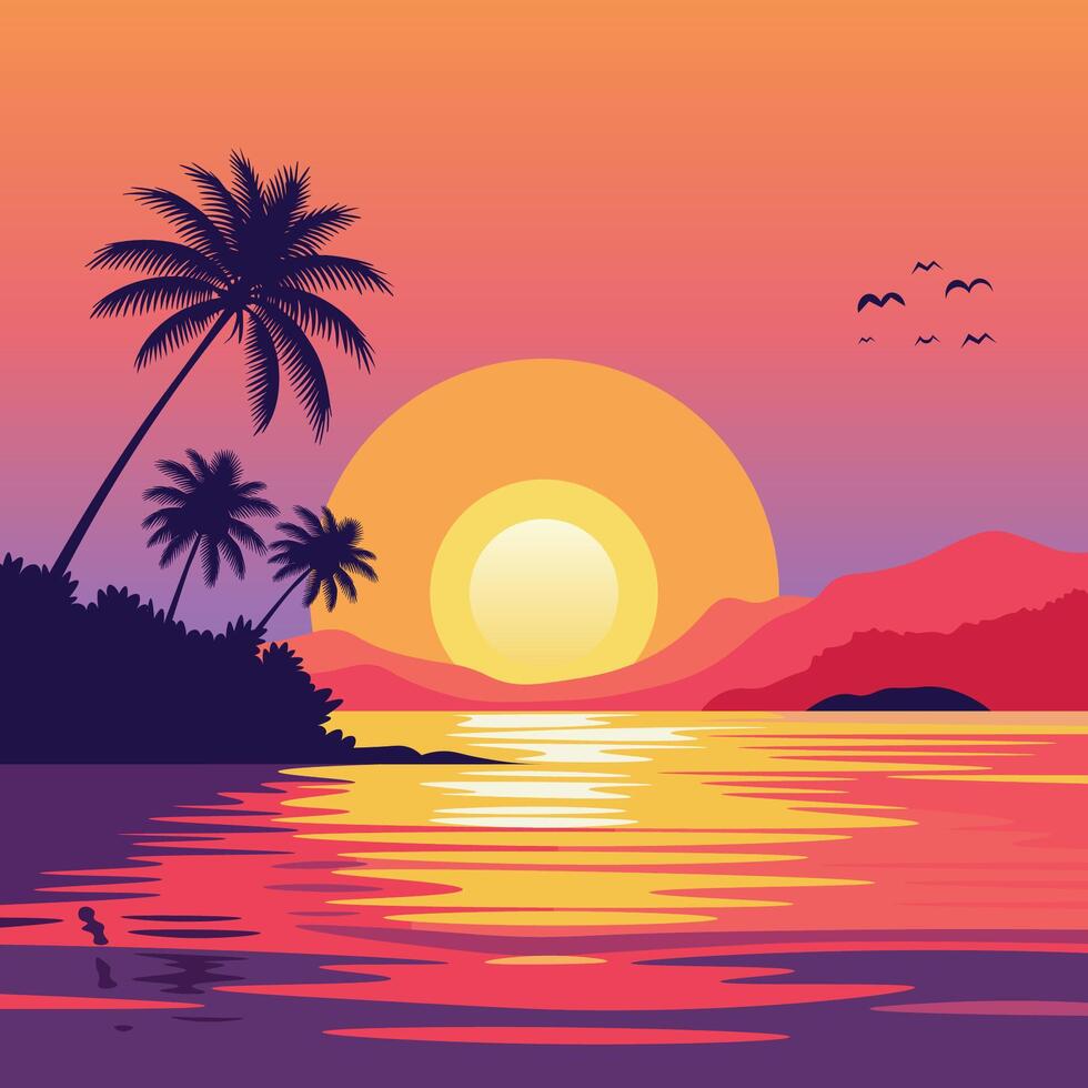 A serene sunset vector