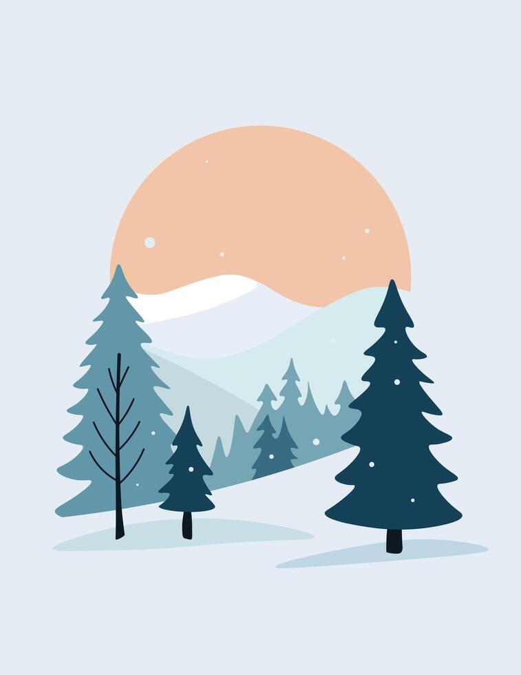 A Serene Winter Landscape vector