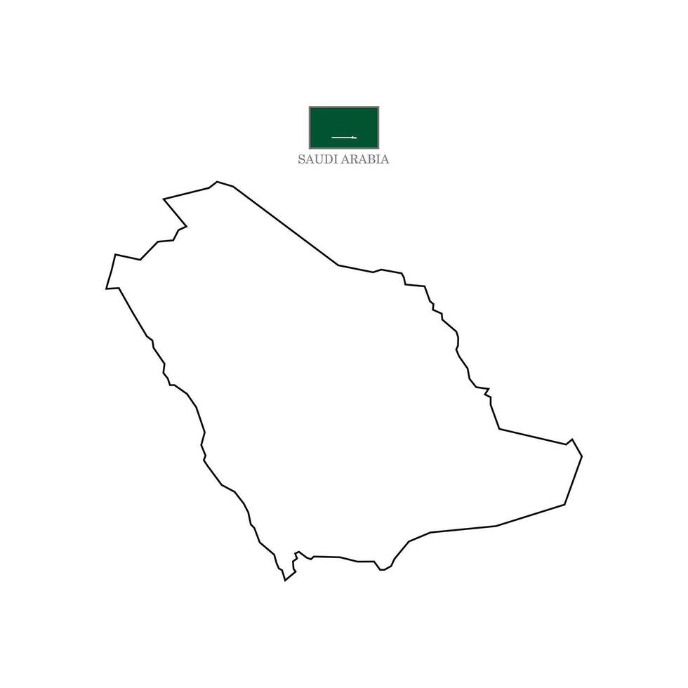 Map of Saudi Arabia's territories, featuring states and borders. An outline design without regions, isolated on a white background. Highly detailed illustration. vector