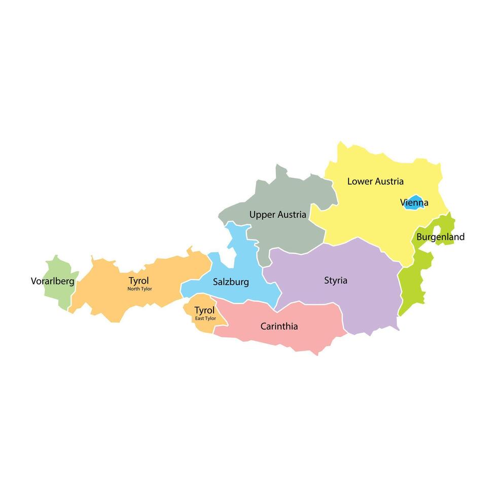 Austria map on white background, isolated illustration vector