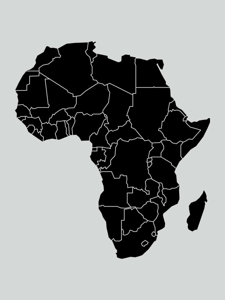 Illustrated Map of Africa with Detailed Territories vector