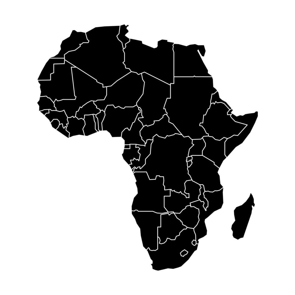 Map of Africa with Detailed Territories vector