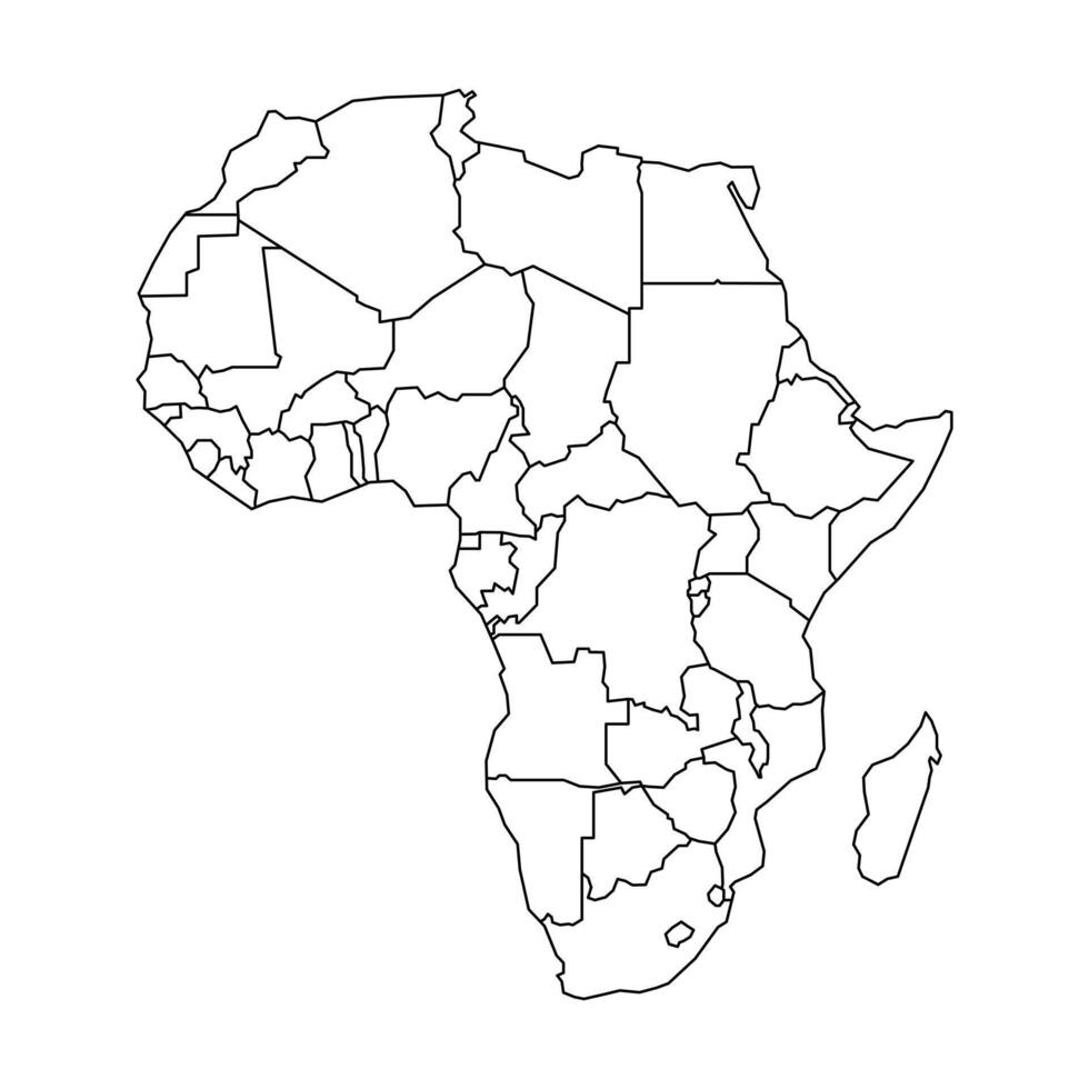 Map of Africa with States and Territories vector