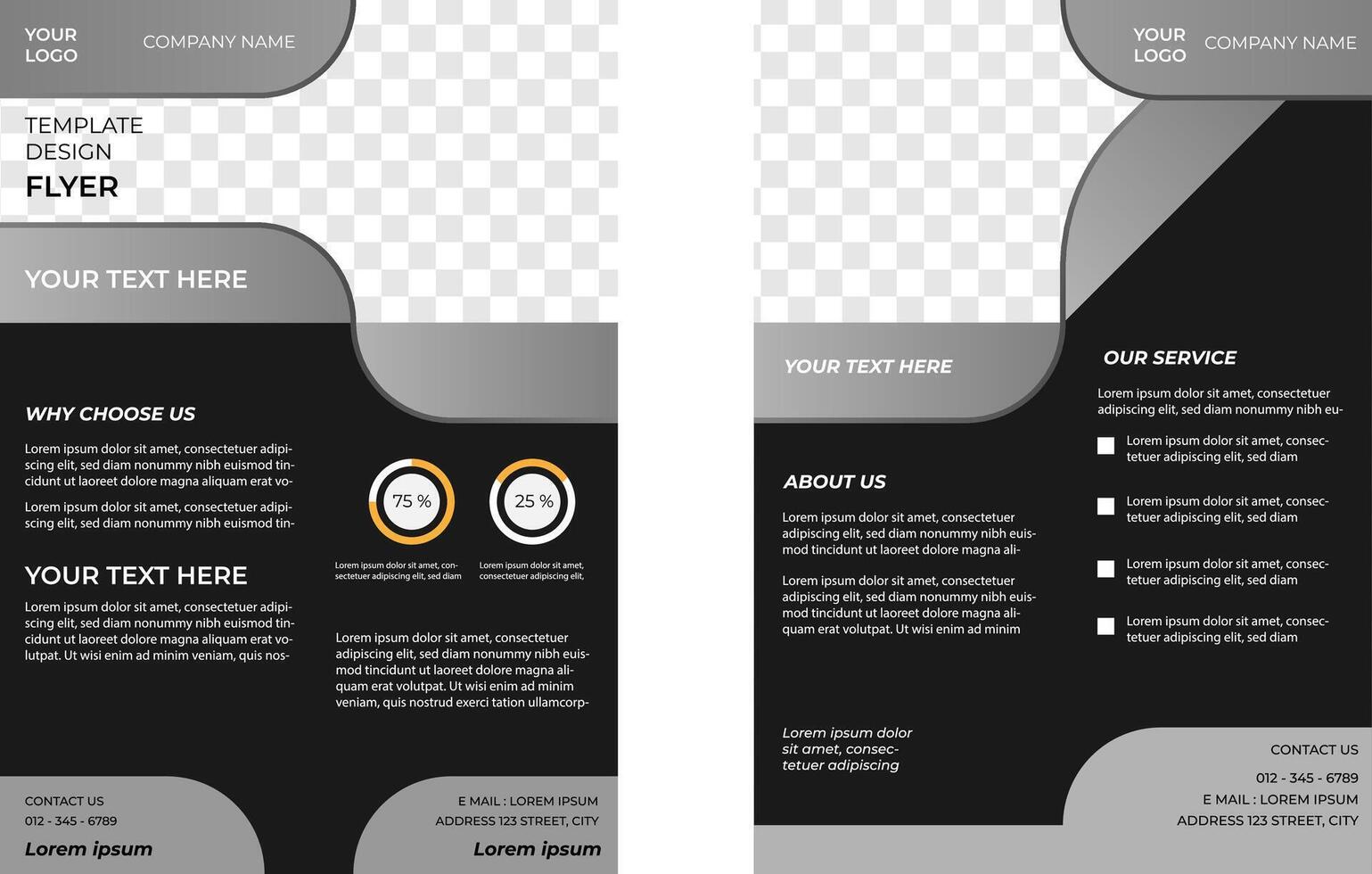 Elegant business flyer template for successful marketing strategies. vector