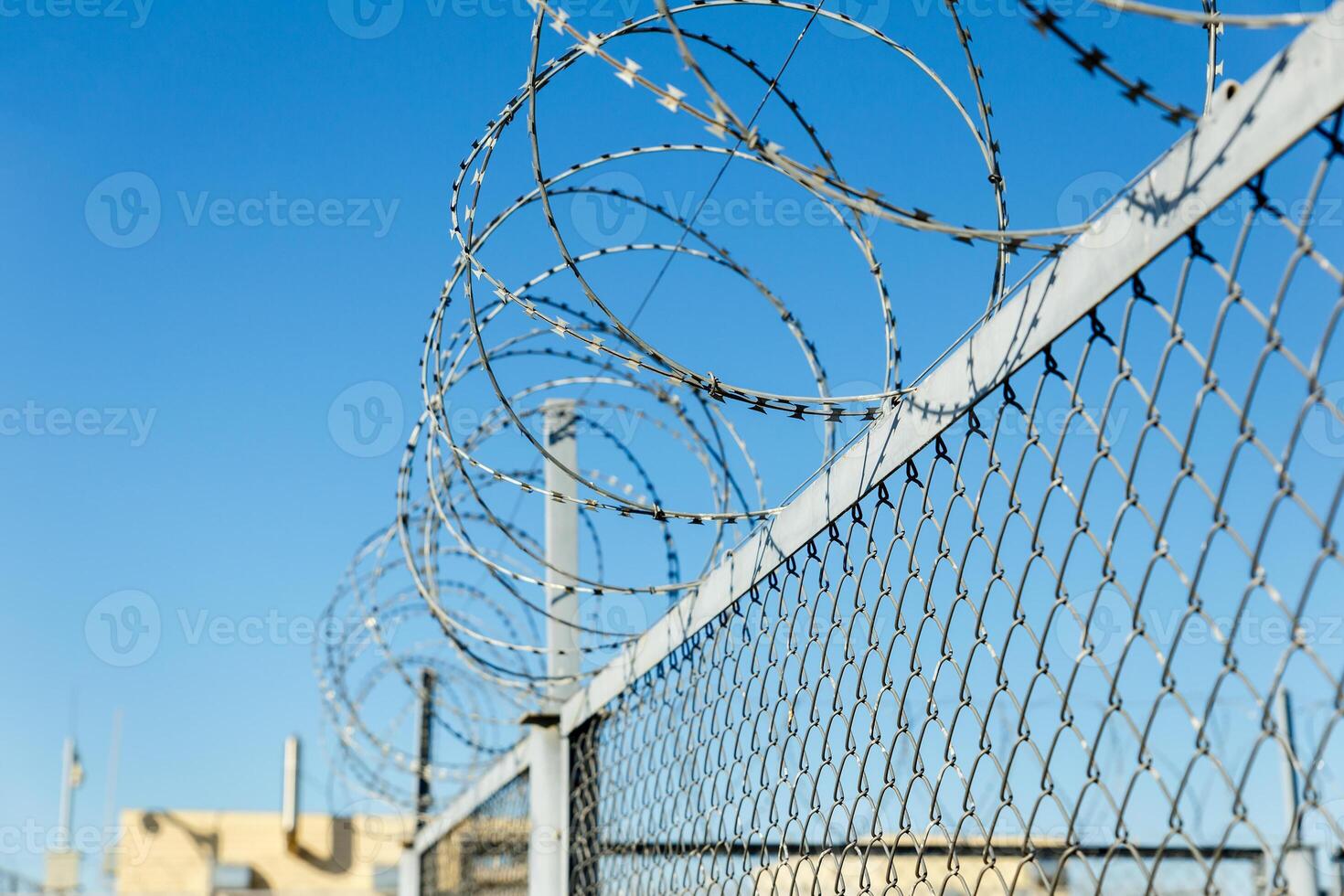 fence with barbed wire photo