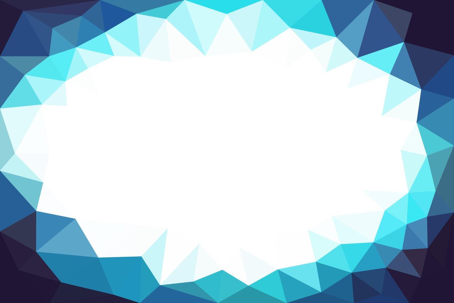 low poly frame blue background vector
