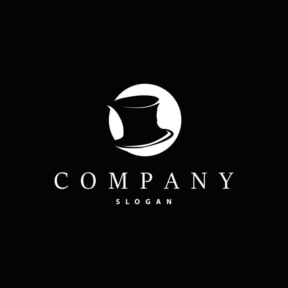hat and magic logo magician simple templet illustration vector