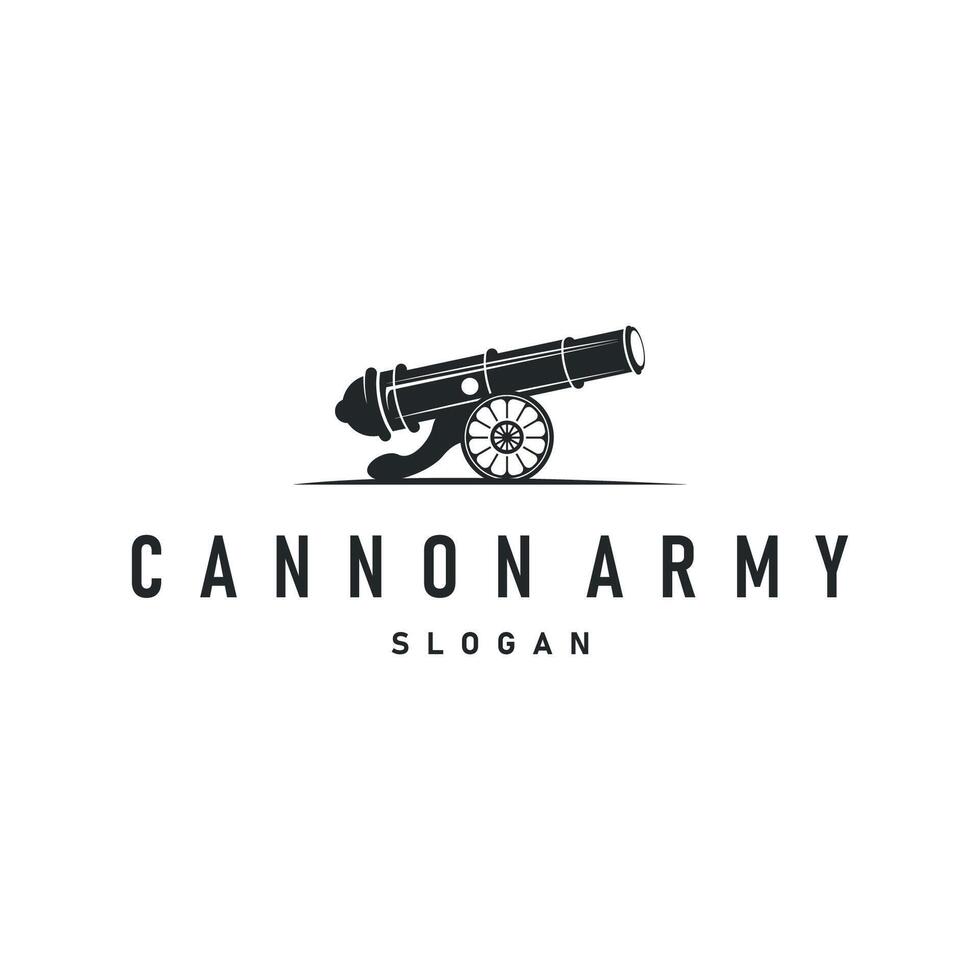 simple military cannon logo vector