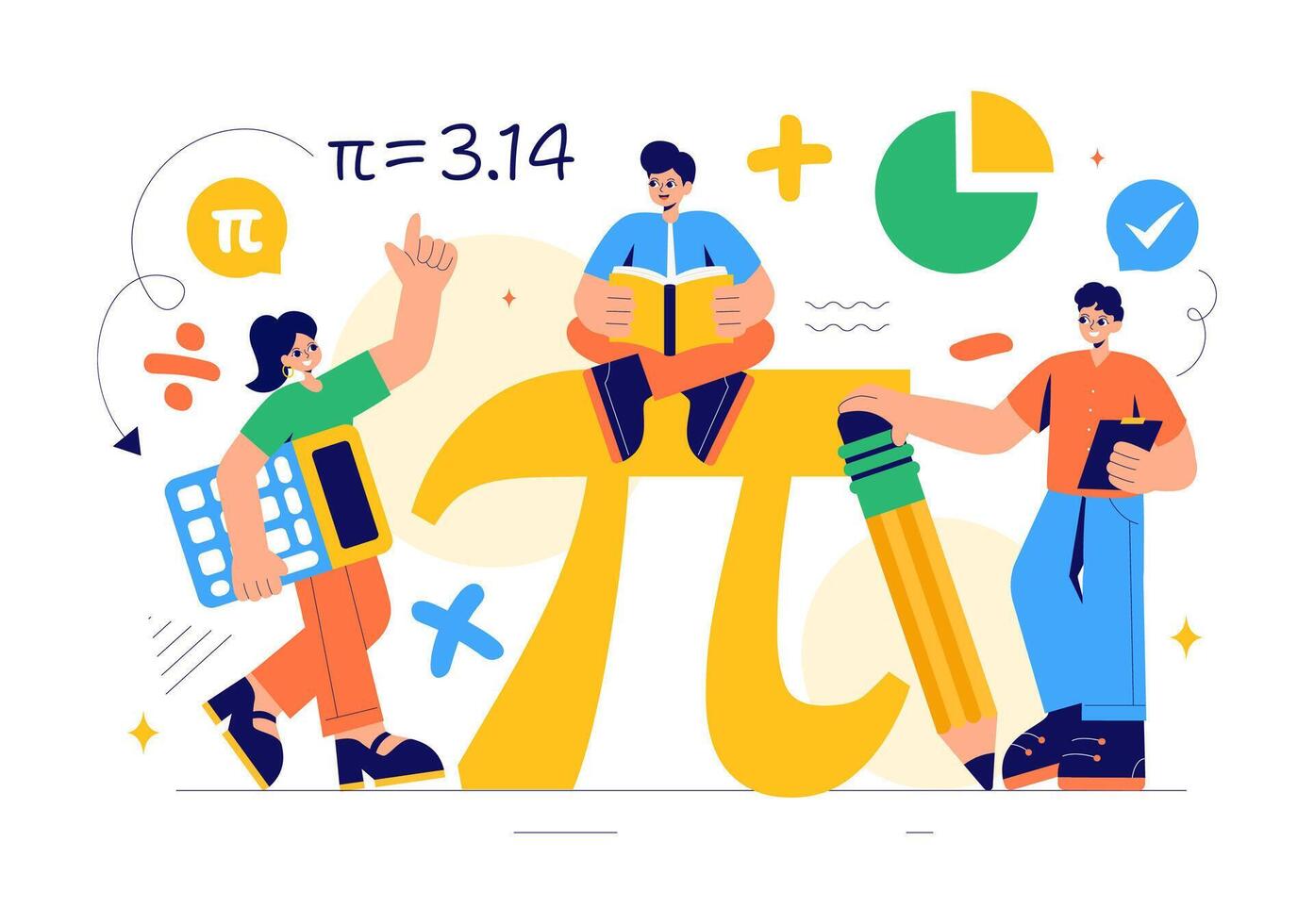 Illustration of Math Learning Featuring Formulas, Equations, and Educational Supplies vector