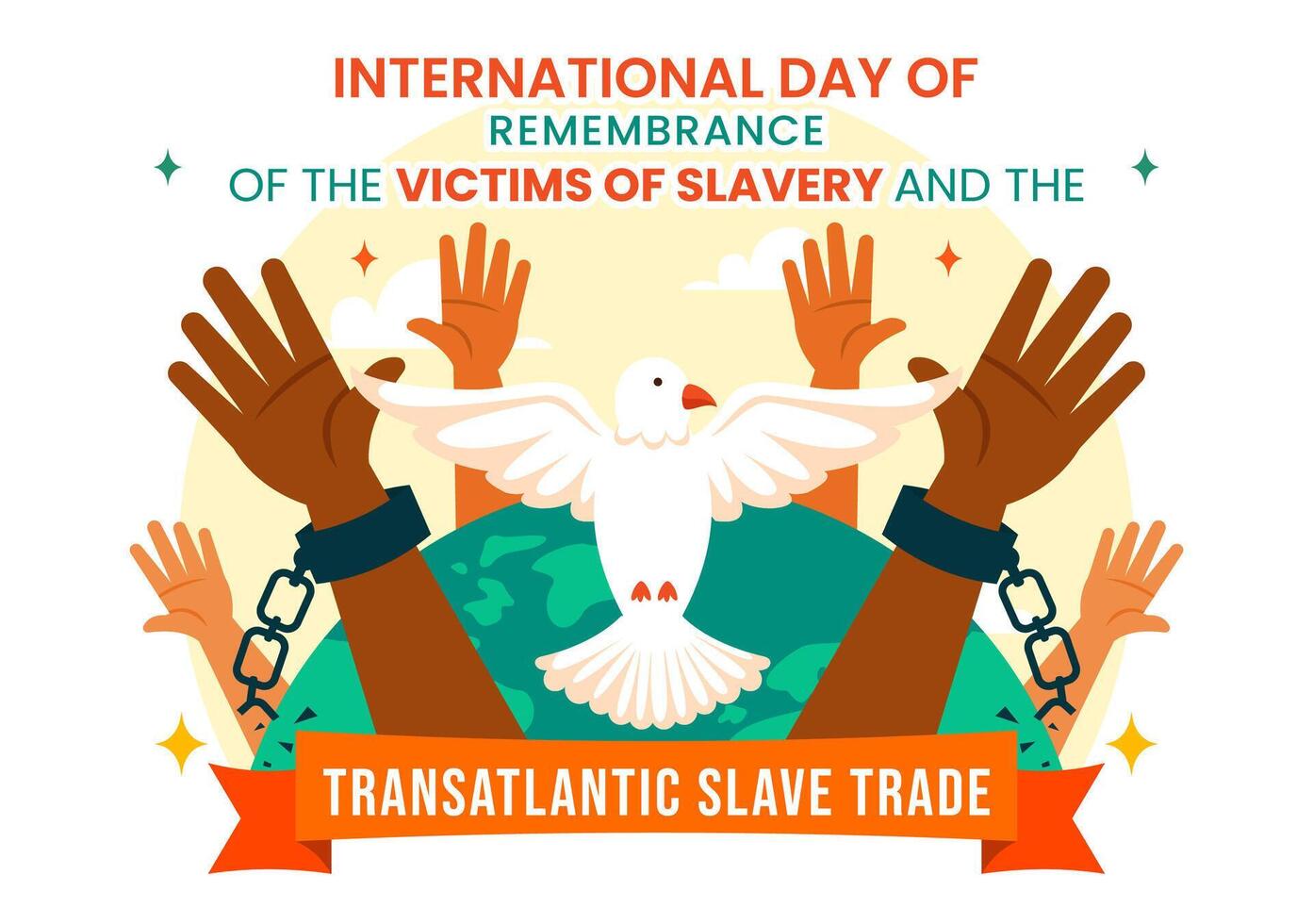Commemorative Illustration for Victims of Slavery and the Transatlantic Trade vector