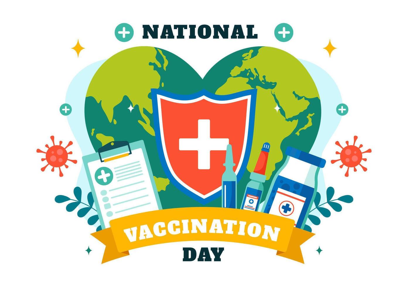 National Vaccination Day Illustration with Health Care and Safety Concept vector
