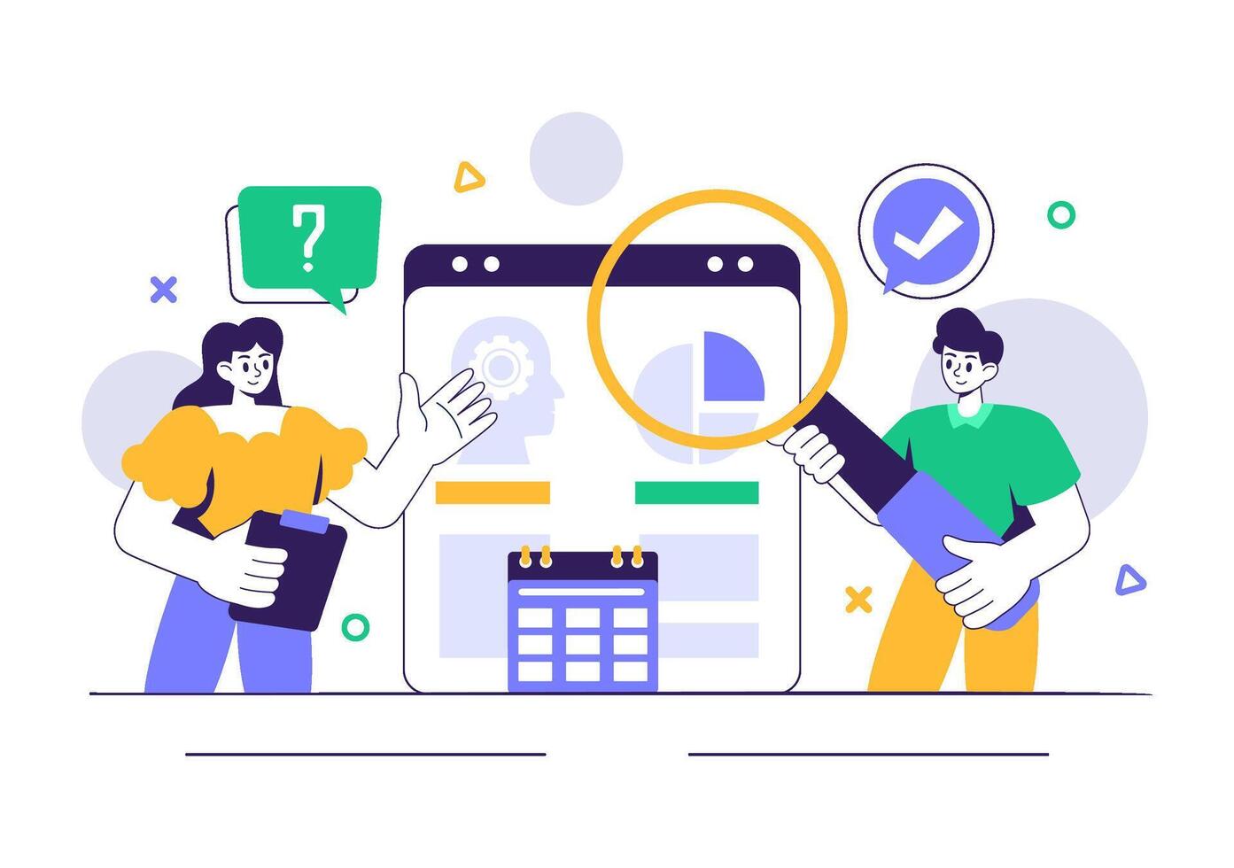 Machine Learning Jobs Illustration with Scientists, Big Data Analysis, and Technology Themes vector