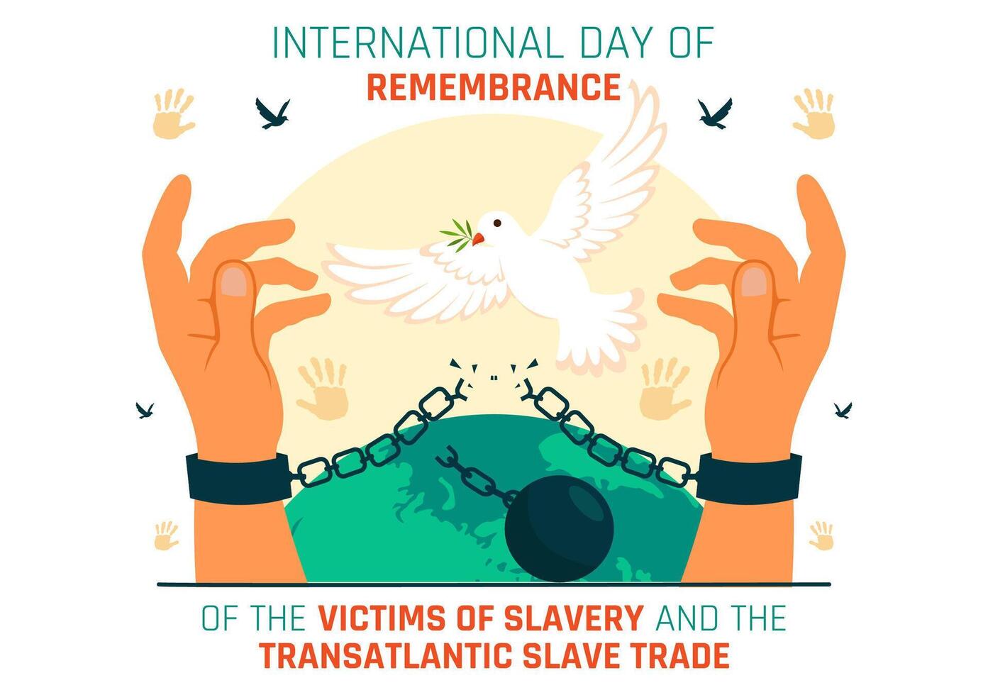 Freedom from Chains featuring A Hand-Drawn Tribute to Slavery Victims vector