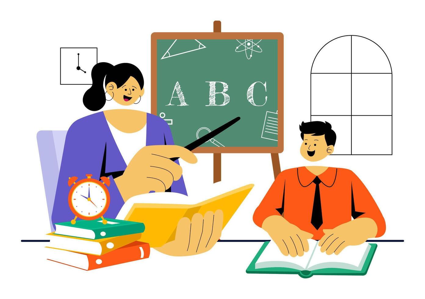 Illustration of Preschool Education with Mental and Social Skills vector