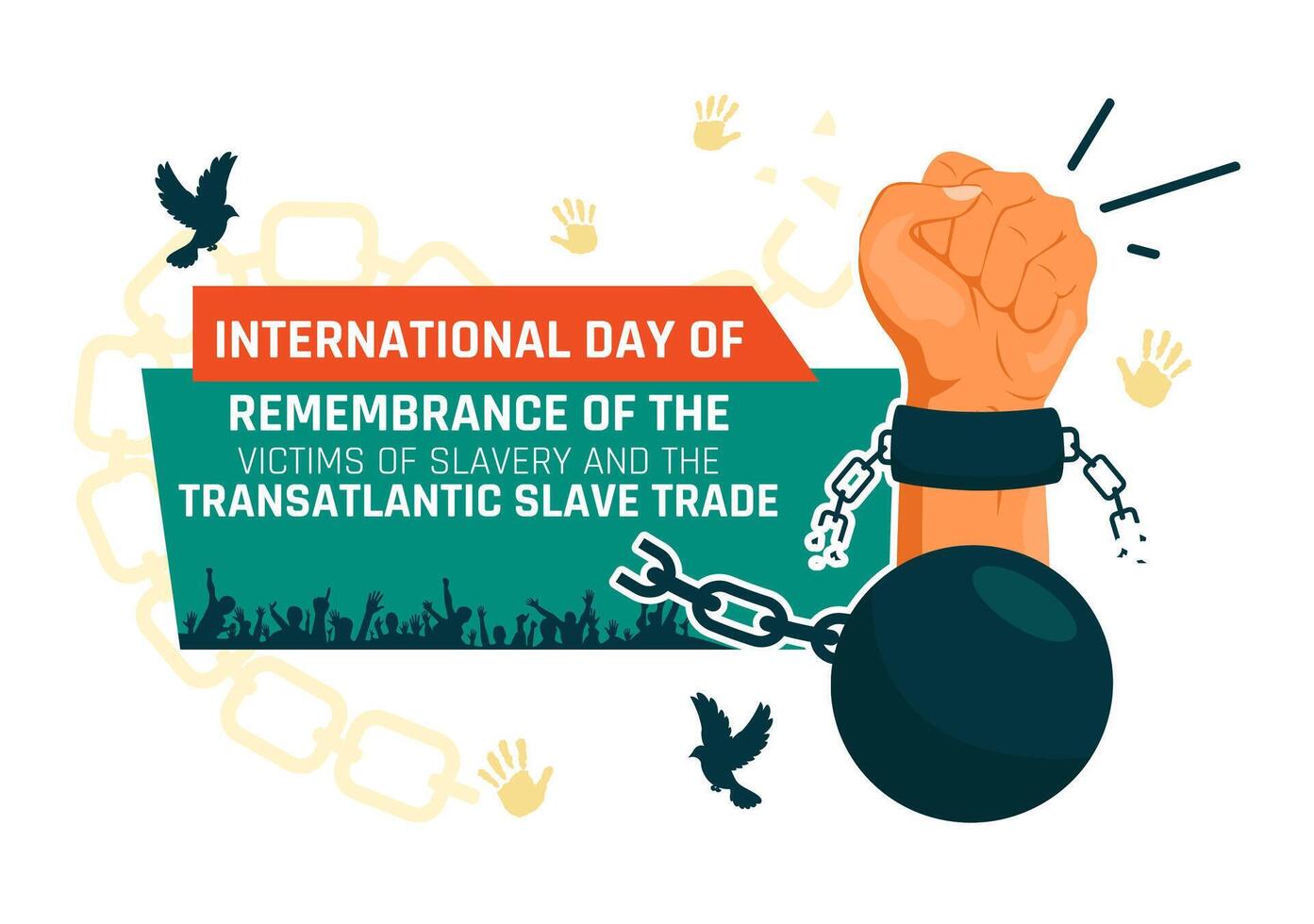 Hand-Drawn Illustration for the International Day of Remembrance of Slavery and Freedom vector