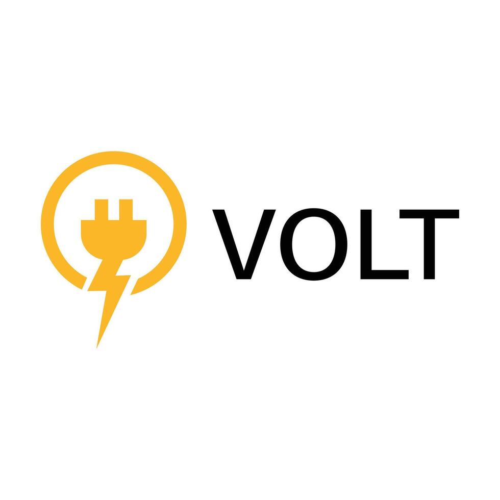 volt flat minimalist logo design vector