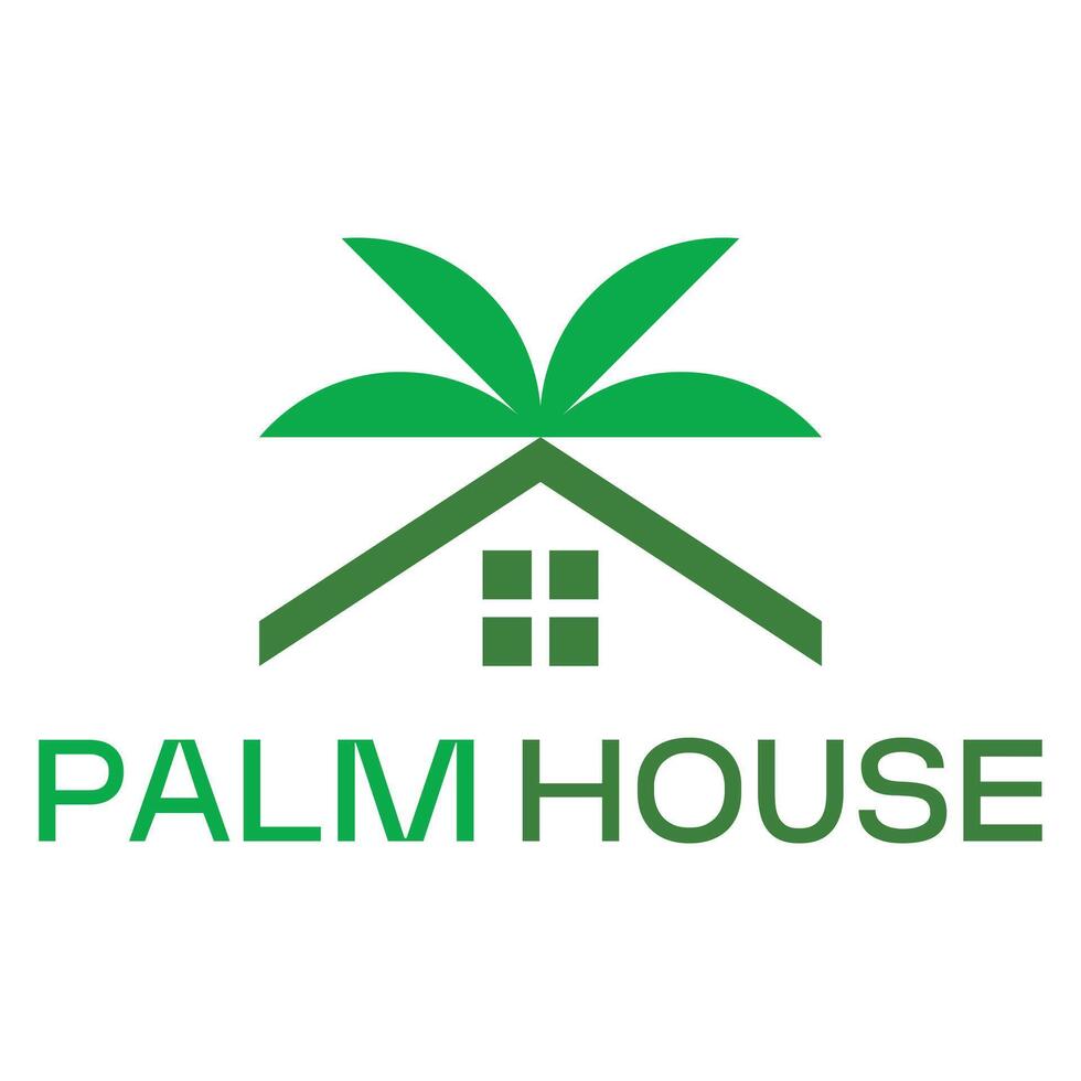 palm house flat minimalist logo design vector