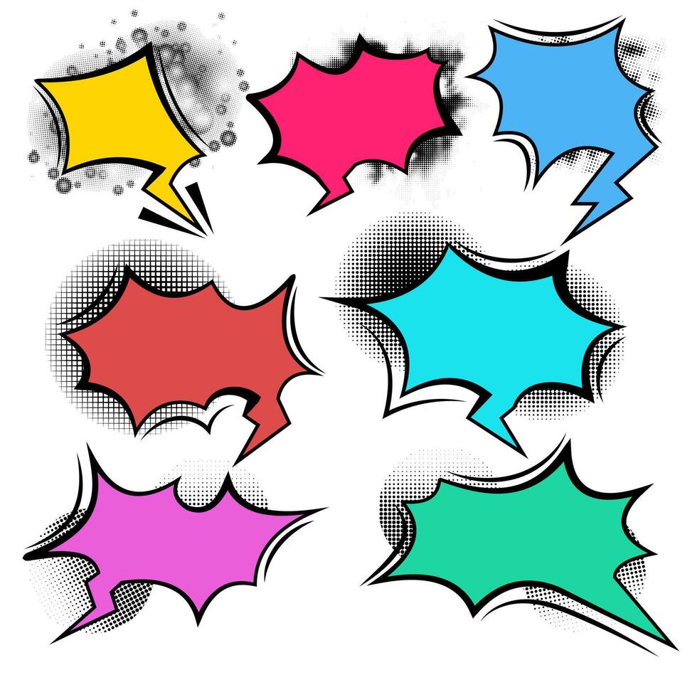 Comic speech bubbles set illustration vector
