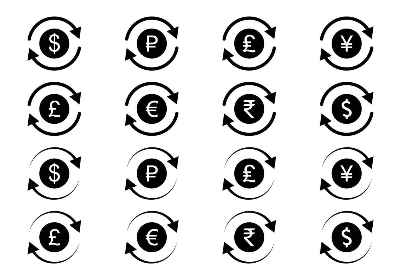 Currency exchange icons. Money back refund investment icon. vector