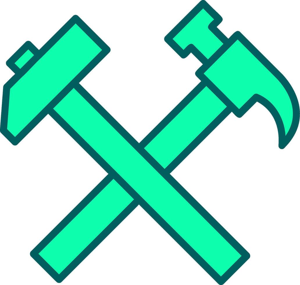 Crossed Hammers Icon Design Symbol vector